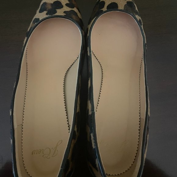 J CREW Leopard Calf Hair Pointy Block Heel SZ 6.5 - Picture 2 of 3